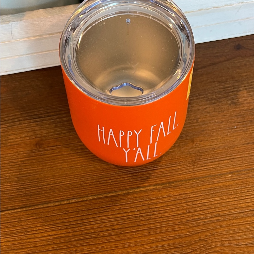 NWT Rae Dunn Happy Fall Y’all Orange Insulated Wine Tumbler - Picture 5 of 5